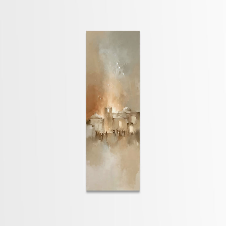 Bethlehem Dawn Hush – Framed Canvas Print – Skinny Art – Christian Art Print – Christmas Wall Art – Christian Art Canvas – Christian Decor