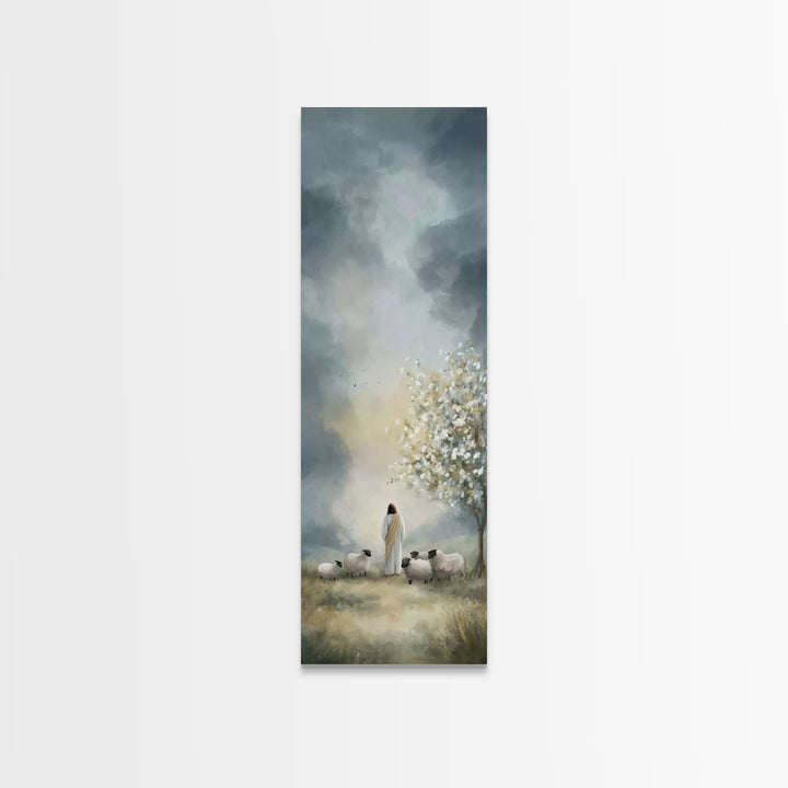 Heavenly Bloom Path – Framed Canvas Print – Christian Art Work – Minimalist Christian Art – Skinny Art – Christian Wall Art – Jesus Christm