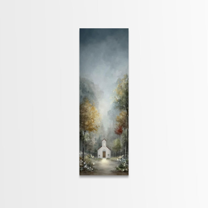 Sanctuary Of Light – Framed Canvas Print – Christian Wall Art – Modern Christian Art – Tall Skinny Art Print – Christmas Art Work – Christi