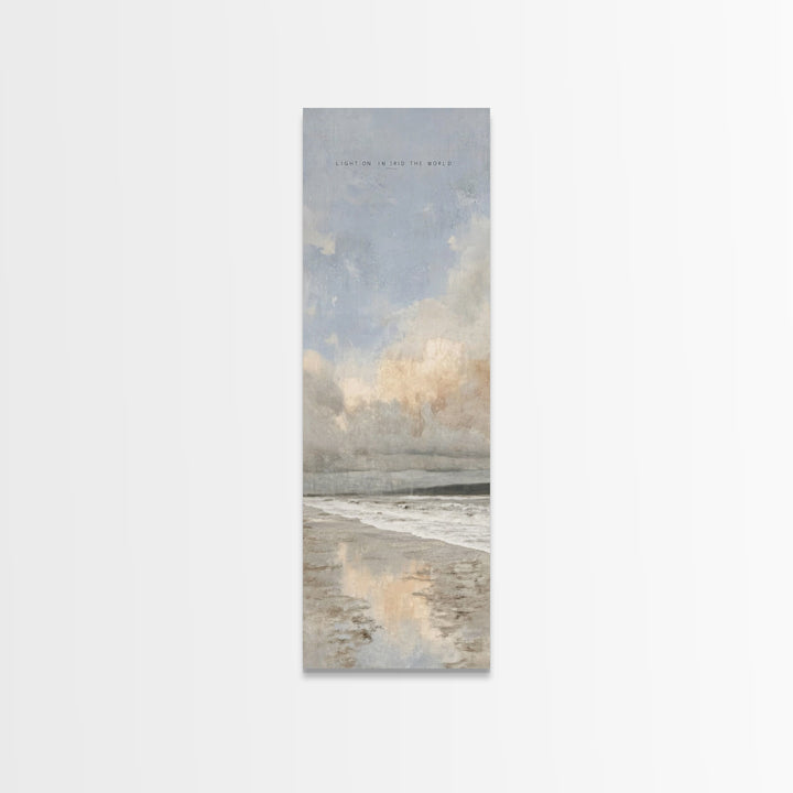 Shore Of Hope – Framed Canvas Print – Tall Narrow Wall Art – Christian Art Canvas – Christian Wall Art – Minimalist Christian Art – Christi