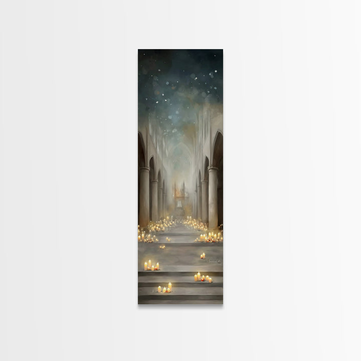Sanctuary Glow – Framed Canvas Print – Narrow Art – Christian Wall Art – Christian Art Canvas – Christian Decor – Christian Art Print – Chr