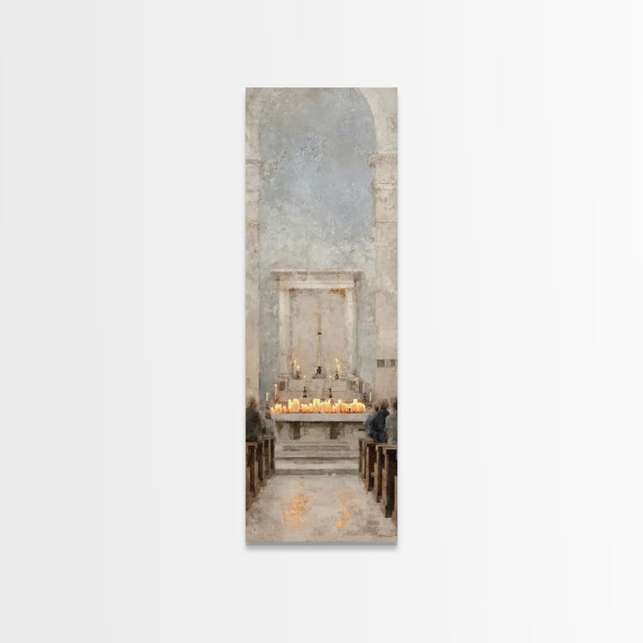 Cathedral Prayer – Framed Canvas Print – Narrow Art – Christian Art Canvas – Christian Wall Art – Christian Art Print – Christian Gift Idea