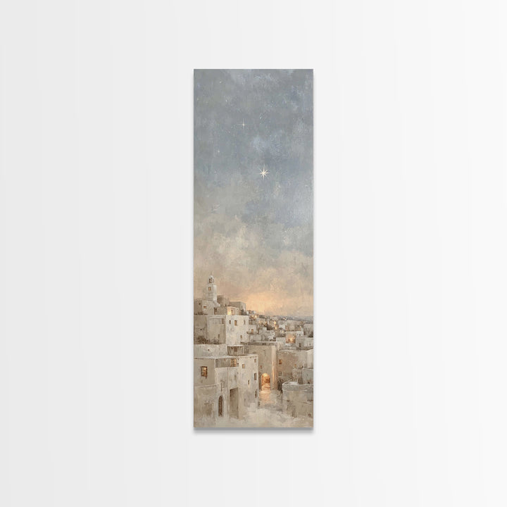 Morning Star Over Bethlehem – Framed Canvas Print – Skinny Art – Christian Art Canvas – Christian Wall Art – Christmas Art – Christian Chri