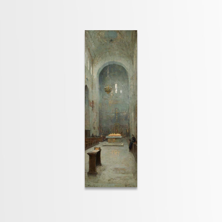 Altar Of Peace – Framed Canvas Print – Tall Skinny Art Print – Christian Wall Art – Christian Art Canvas – Vintage Christian Art – Christia