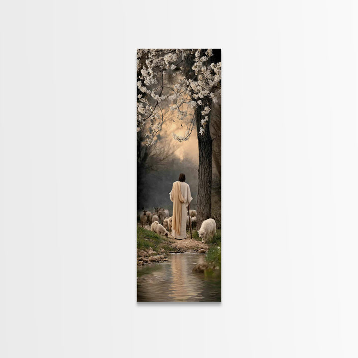 Gathered In Peace – Framed Canvas Print – Narrow Art – Christian Painting – Jesus Canvas Art – Christian Wall Art – Christmas Art – Faith A