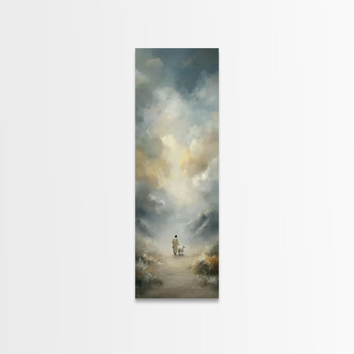 Fields Of Hope, Framed Canvas Print, Narrow Art, Christian Art Canvas, Jesus Painting, Christian Wall Art, Christian Christmas Art