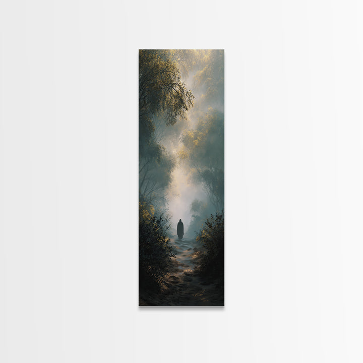Path Of Grace – Framed Canvas Print – Tall Skinny Art Print – Christian Wall Art – Jesus Painting – Modern Christian Art – Christmas Art