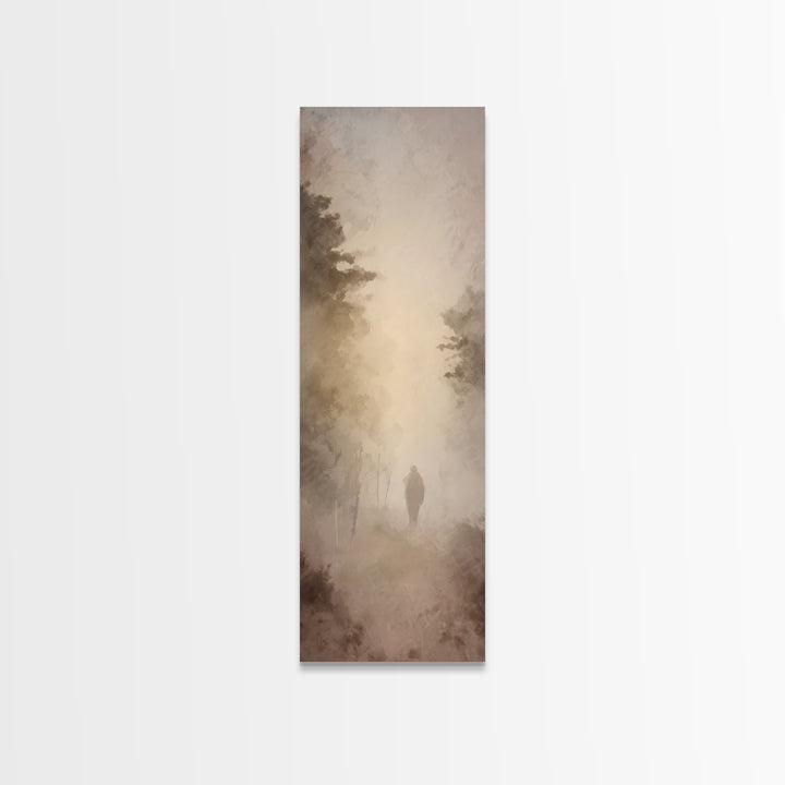 Misty Dawn Path – Framed Canvas Print – Skinny Art – Christian Wall Art – Christian Art Canvas – Jesus Painting – Modern Christian Art – Ch