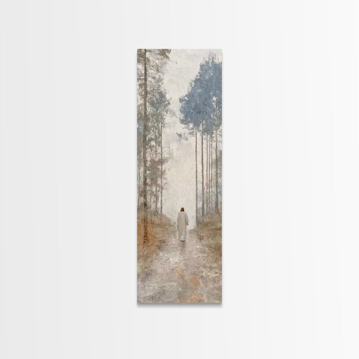 Sacred Morning Path – Framed Canvas Print – Skinny Art – Christian Art Work – Christian Painting – Jesus Painting – Modern Christian Art –
