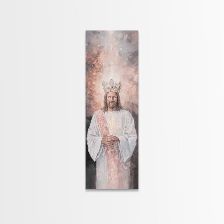 Heavenly Bright Trail – Framed Canvas Print – Tall Skinny Art Print – Christian Wall Art – Christian Painting – Jesus Art Print – Vintage C