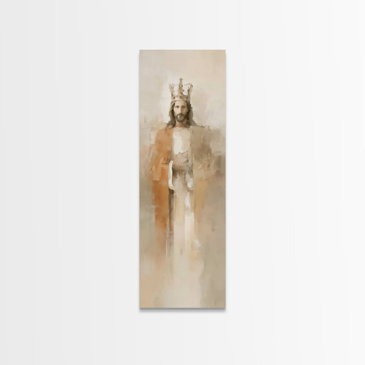 Eternal King Light – Framed Canvas Print – Narrow Art – Christian Art Canvas – Jesus Painting – Vintage Christian Art – Christmas Wall Art