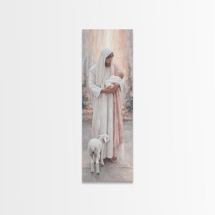 Radiant Holy Peace – Framed Canvas Print – Tall Narrow Wall Art – Christian Wall Art – Christian Art Canvas – Jesus Painting – Christian Ch