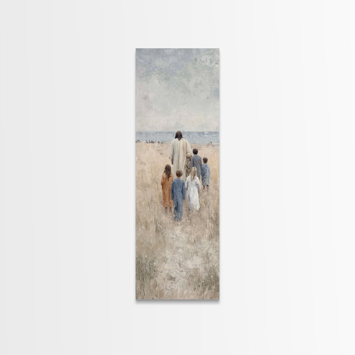 Path Of Grace – Framed Canvas Print – Tall Narrow Wall Art – Christian Wall Art – Jesus Painting – Christmas Art