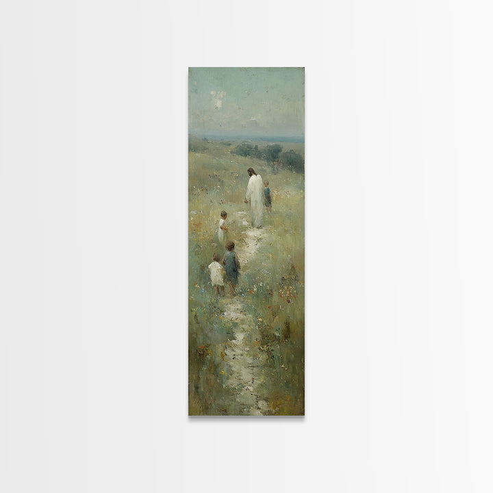 Evening Of Hope | Framed Canvas Print | Tall Narrow Wall Art | Christian Art | Jesus Painting Canvas | Christmas Art