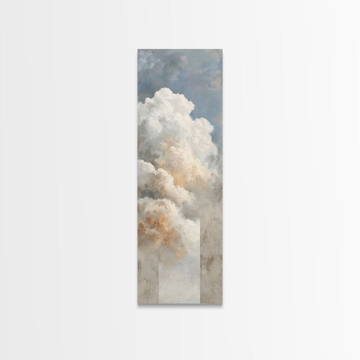 Clouded Glory – Framed Canvas Print, Christian Art Work, Christian Wall Art, Vintage Christian Art, Tall Skinny Art Print, Christian Painti
