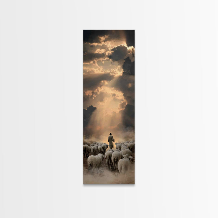 Lambs Of Heaven – Framed Canvas Print – Narrow Art – Christian Art Canvas – Jesus Painting – Christian Christmas Art