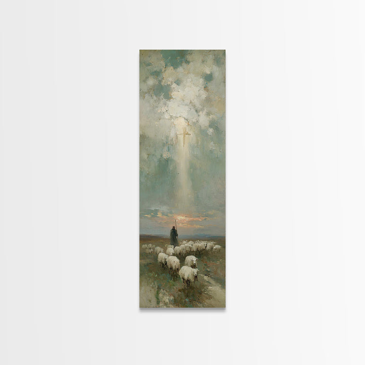 Desert Glory Sky | Framed Canvas Print | Narrow Art | Christian Art Canvas | Christian Painting | Christmas Art