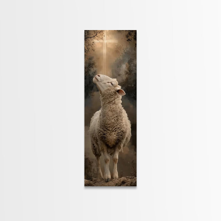 Lamb Of Hope – Framed Canvas Print – Skinny Art – Christian Art – Christian Art Canvas – Christian Painting – Christian Christmas Art – Chr