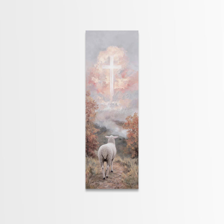 Shepherd’s Peace – Framed Canvas Print – Tall Narrow Wall Art – Christian Wall Art – Christian Art Work – Jesus Painting – Christmas Art –