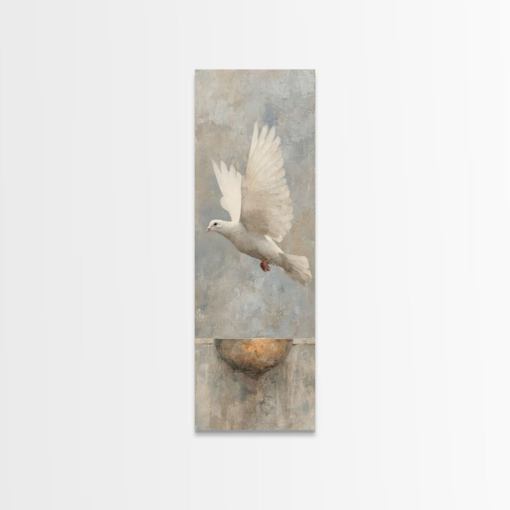 Dove Of Peace – Framed Canvas Print – Narrow Art – Christian Art Canvas – Christian Wall Art – Christian Painting – Christian Christmas Art