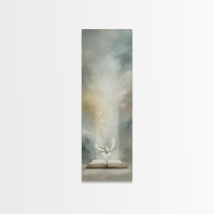 Spirit’s Living Word – Framed Canvas Print – Tall Narrow Wall Art – Christian Art Canvas – Christian Wall Art – Christian Paintings – Chris