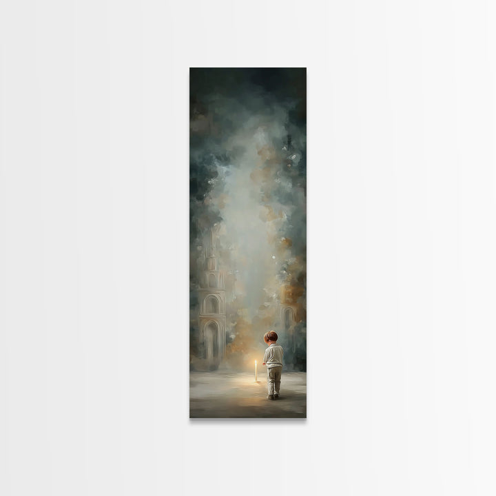 Child of Light – Framed Canvas Print – Christian Art Canvas – Christian Wall Art – Minimalist Christian Art – Tall Skinny Art Print – Chris