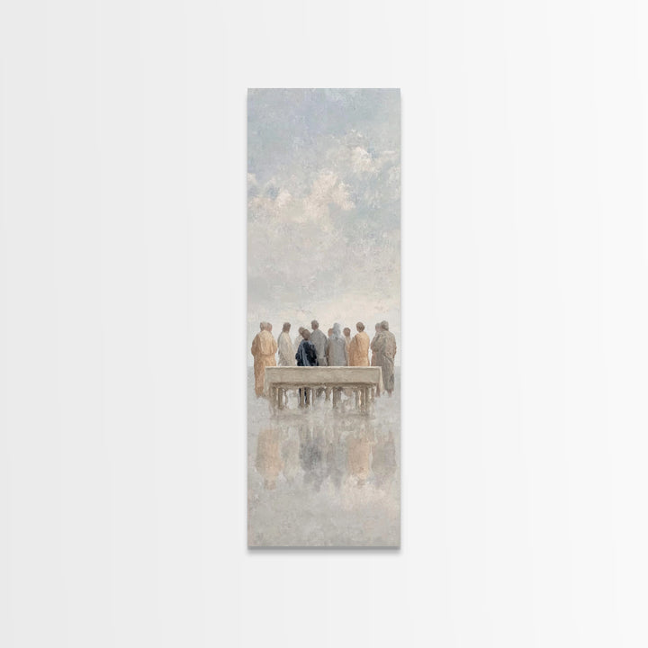 Gathered In Light – Framed Canvas Print – Christian Art Canvas – Jesus Painting – Skinny Art – Christian Wall Art – Minimalist Christian Ar