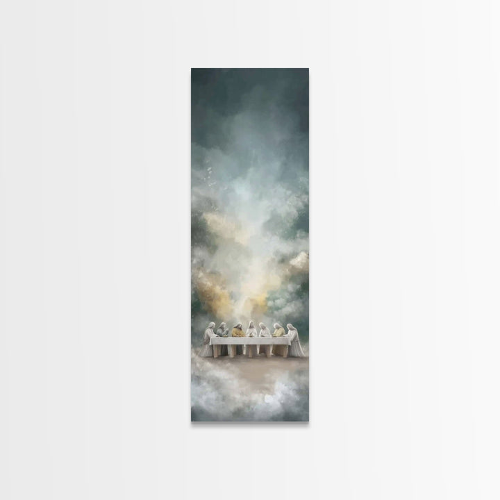 Last Supper Glory | Framed Canvas Print | Christian Art Canvas | Jesus Painting | Tall Narrow Wall Art | Christian Wall Art | Christian Art