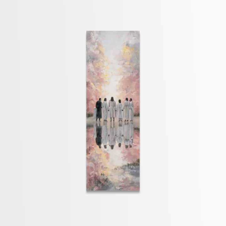 Heavenly Fellowship – Framed Canvas Print – Christian Wall Art – Christian Art Canvas – Jesus Painting – Tall Narrow Wall Art