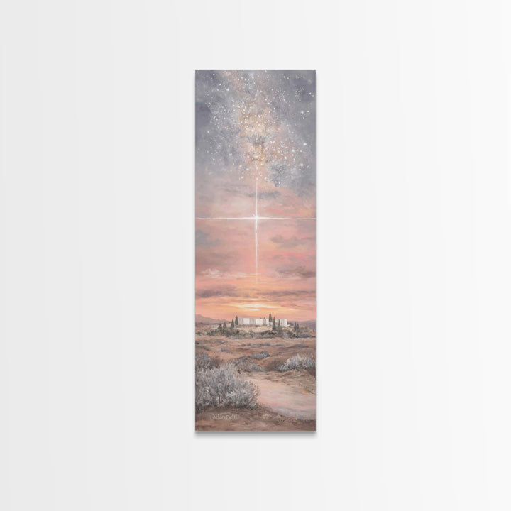 Desert Star – Framed Canvas Print – Skinny Art – Christian Wall Art – Christian Christmas Art – Modern Christian Art – Christian Canvas Art