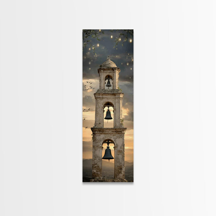 Chapel Sunrise – Framed Canvas Print – Tall Skinny Art Print – Christian Art – Christian Christmas Decor – Christian Wall Art – Christmas A