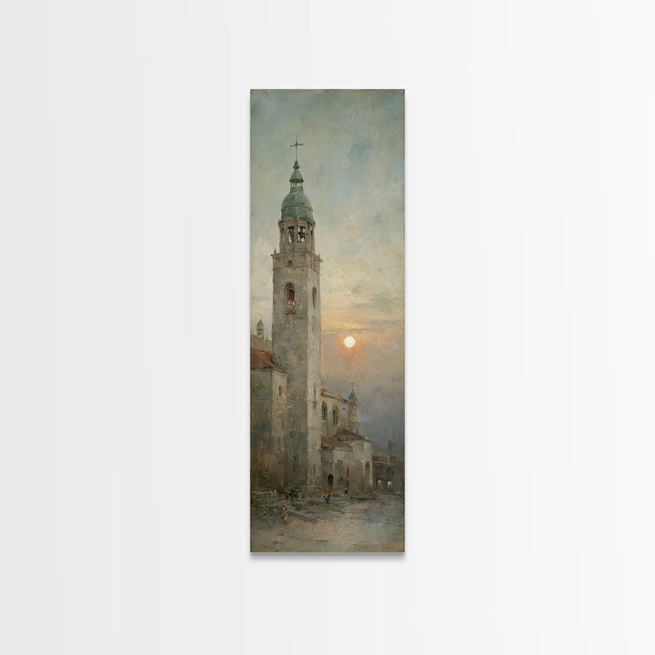 Twilight Cathedral Grace – Framed Canvas Print – Tall Skinny Art Print – Christian Christmas Art – Christian Art – Christian Wall Art – Jes