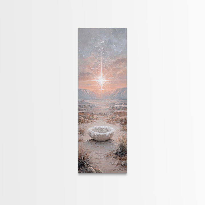 Desert Star Wonder | Framed Canvas Print | Tall Narrow Wall Art | Christian Art | Christmas Art | Christian Art Canvas | Christian Painting
