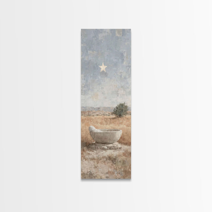 Guiding Star Basin | Framed Canvas Print | Tall Skinny Art Print | Christian Wall Art | Christian Art | Christmas Art | Jesus Painting | Ch