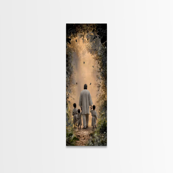Children Of Light, Framed Canvas Print, Tall Skinny Art Print, Jesus Painting, Christian Art Canvas, Christian Wall Art, Christian Art
