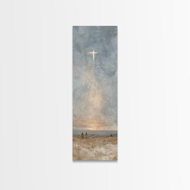 Sacred Dawn Star | Framed Canvas Print | Narrow Art | Christian Art Gift | Christmas Art Prints | Jesus Canvas Art