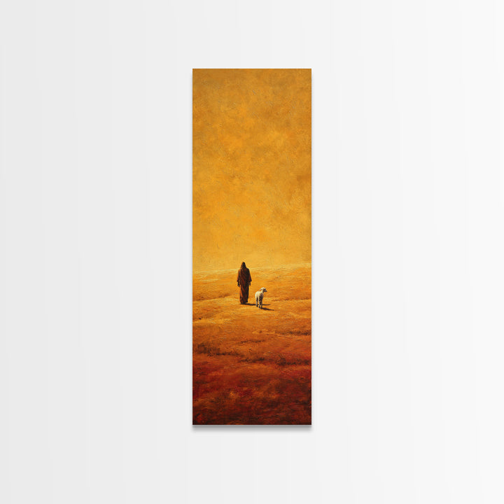 Walk In The Light – Framed Canvas Print – Tall Narrow Wall Art – Jesus Wall Art – Christian Art Gift – Christian Art Prints – Christian Pai