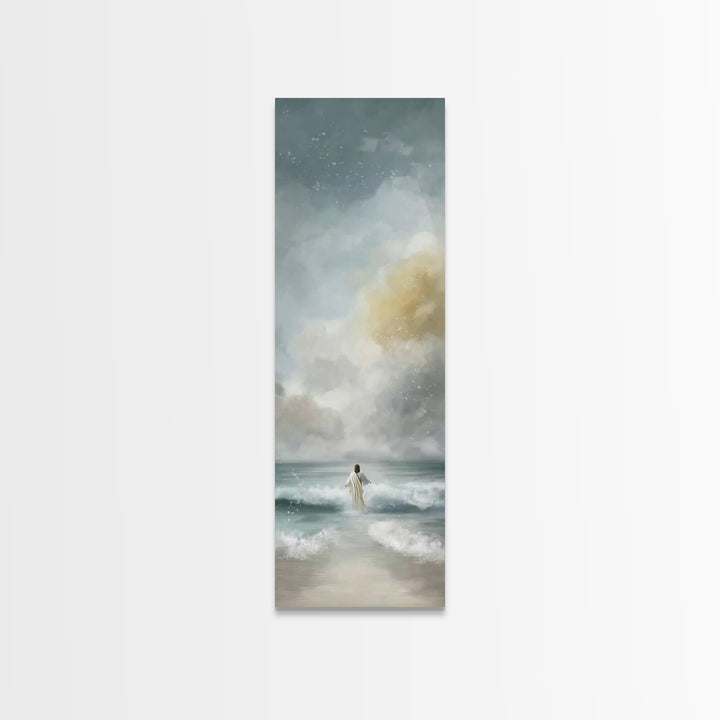 Stormless Horizon Path | Framed Canvas Print | Tall Narrow Wall Art | Jesus Art Print | Christian Wall Art | Christian Art | Christian Pain