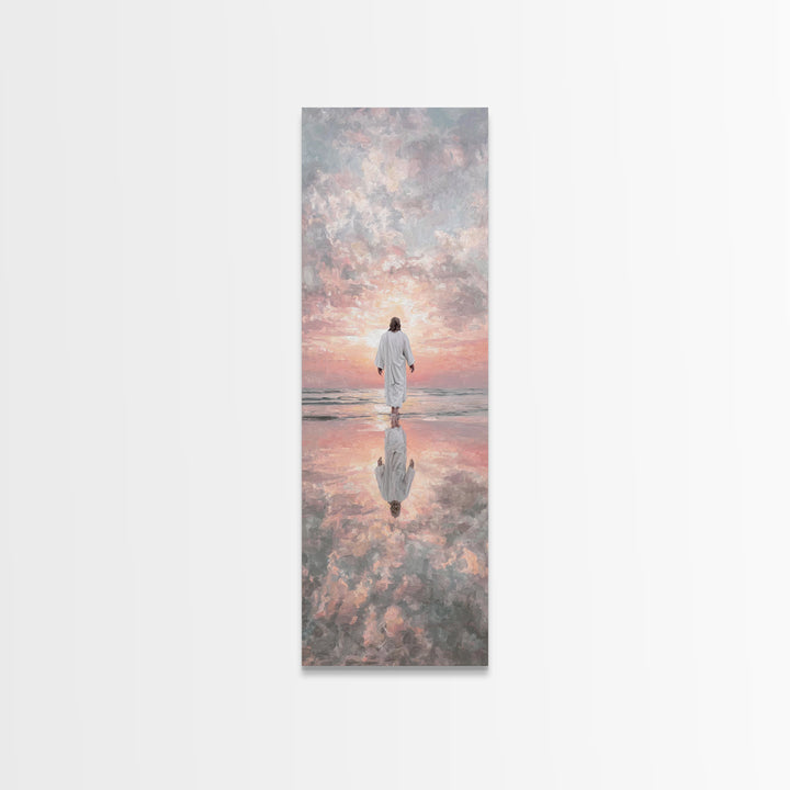 Sea Of Promise – Framed Canvas Print – Skinny Art – Jesus Canvas Art – Christian Painting – Christian Wall Art – Minimalist Christian Art