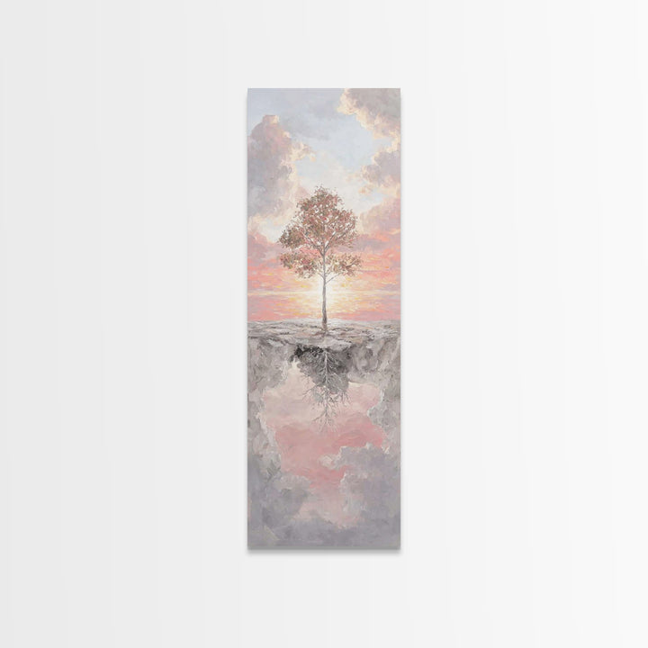 Dawn Blossom Grace – Framed Canvas Print – Tall Skinny Art Print – Christian Art – Christmas Art – Christian Art Canvas – Subtle Christian