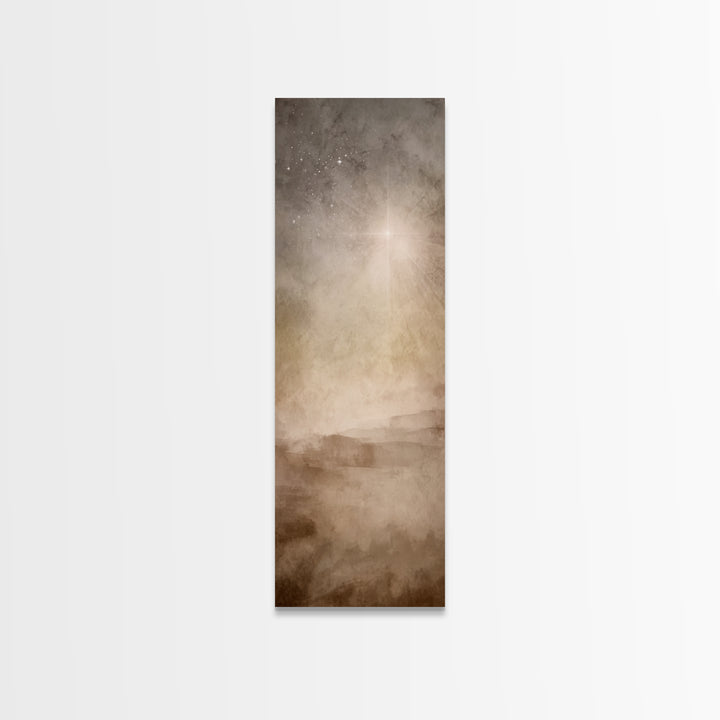 Heaven’s Guiding Star – Framed Canvas Print – Christian Wall Art – Narrow Art – Christian Art Canvas – Christmas Art – Subtle Christian Art