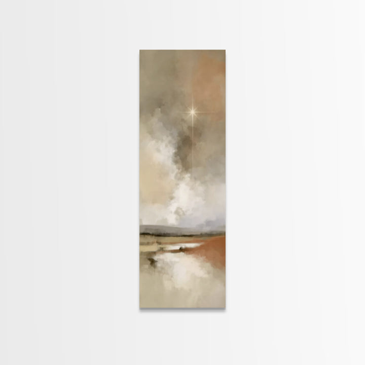 Desert Dawn Star, Framed Canvas Print, Christian Wall Art, Christian Art Print, Skinny Art, Christmas Art Prints, Modern Christian Art