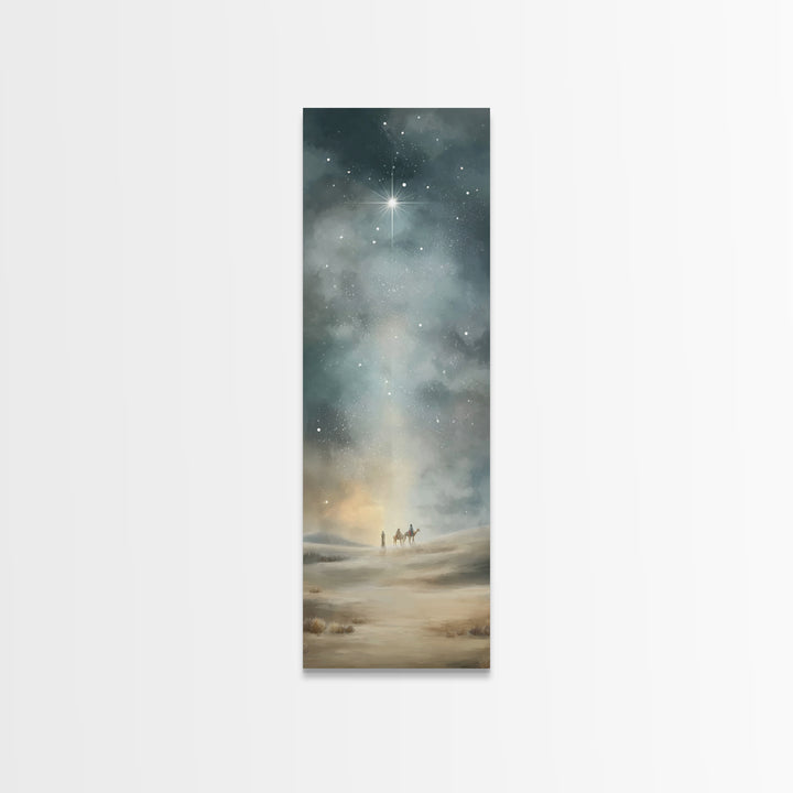 Sacred Journey Light | Framed Canvas Print | Christian Art | Christmas Wall Art | Narrow Art | Christian Gift Ideas | Christian Art Canvas