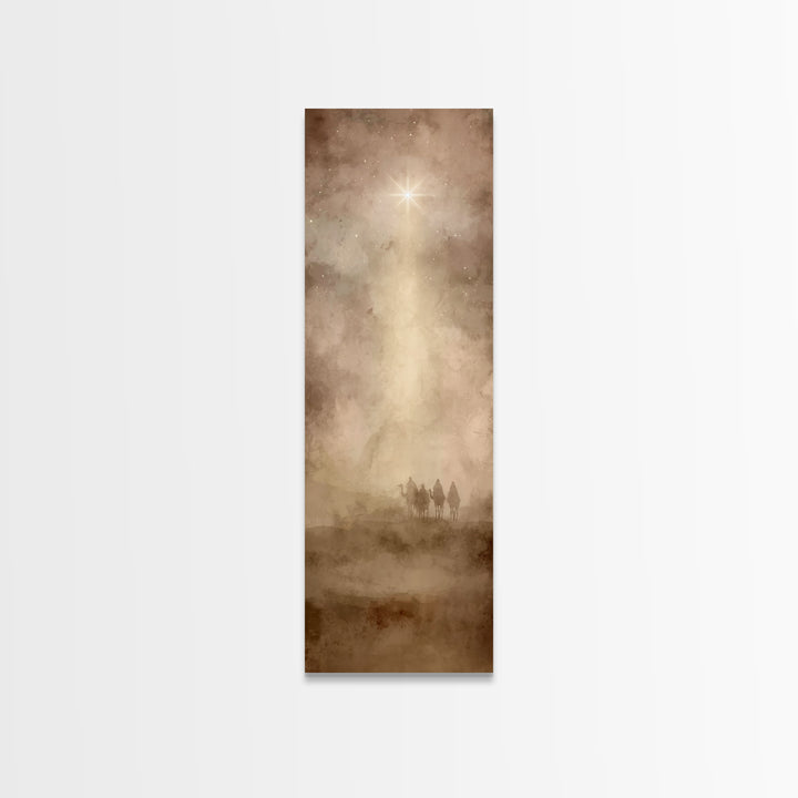 Holy Desert Path, Framed Canvas Print, Christian Art Canvas, Christmas Art Work, Tall Narrow Wall Art, Large Christian Painting, Christian