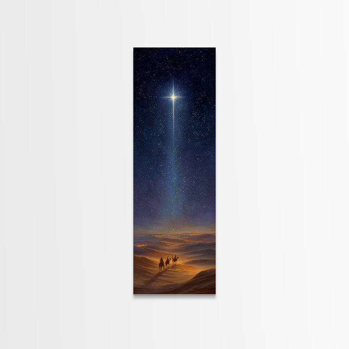 Faithful Caravan Star – Framed Canvas Print – Christian Christmas Art – Christian Painting – Skinny Art – Christian Art Gift – Christmas Wa