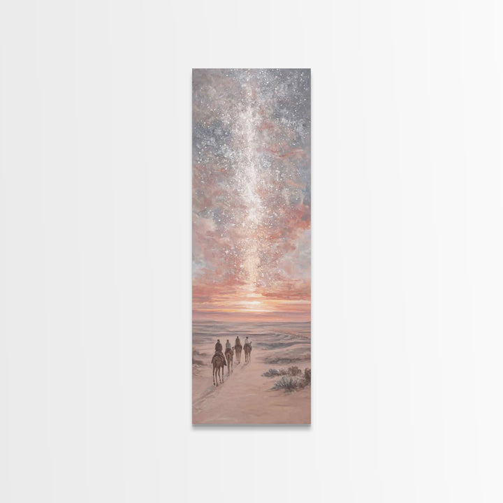 Blessed Night Sky | Framed Canvas Print | Christian Art Print | Christmas Art | Narrow Art | Framed Christian Art | Christmas Canvas Wall A