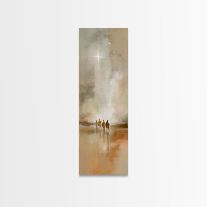Guiding Desert Star – Framed Canvas Print – Christian Wall Art – Christmas Art – Christian Art Canvas – Tall Narrow Wall Art – Jesus Painti