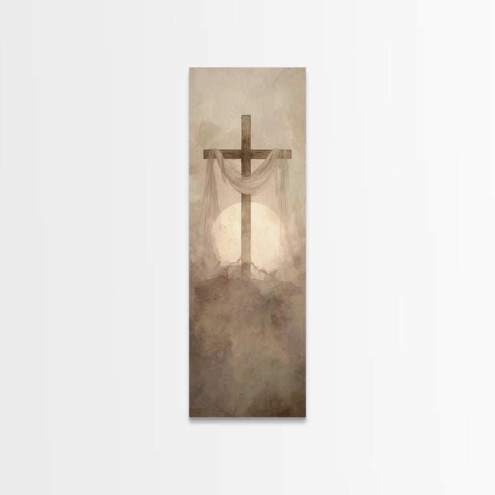 Calm Of Restoration, Framed Canvas Print, Skinny Art, Christian Art Canvas, Jesus Painting, Christian Gift, Christmas Wall Art