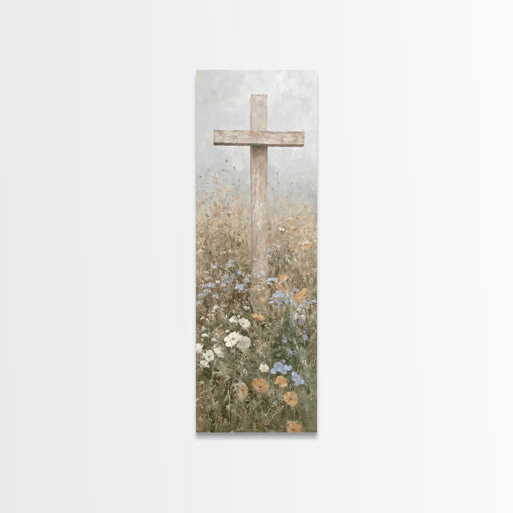 Field Of Mercy | Framed Canvas Print | Skinny Art | Christian Wall Art | Christian Art Canvas | Subtle Christian Art | Christian Christmas