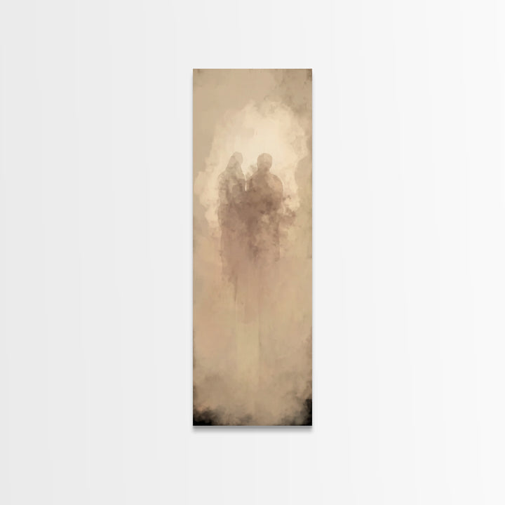 Sacred Reunion | Framed Canvas Print | Narrow Art | Christian Wall Art | Christian Art Print | Subtle Christian Paintings | Christian Decor